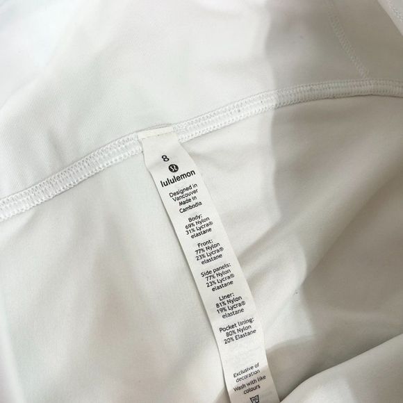 Lululemon Womens White Elastic Waist Pockets Straight Leg Activewear Pant Size 8 - Picture 7 of 11
